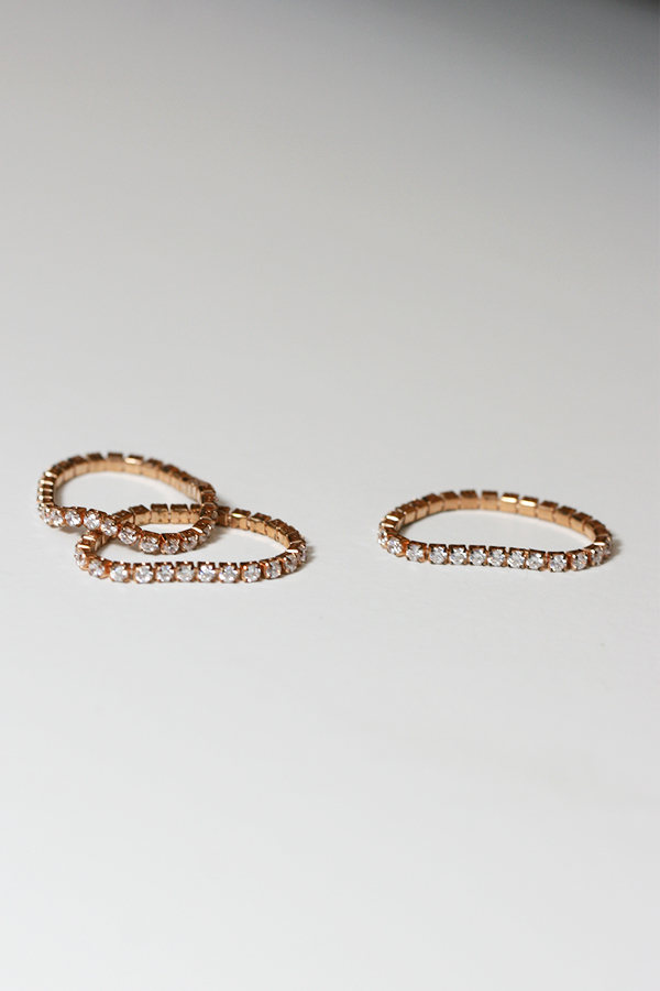 Rose Gold Tennis Chain Stackable Ring Sterling Silver from kellinsilver.com