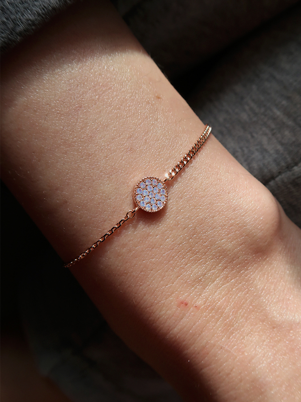 Opal Circle Mix Chain Bracelet Rose Gold from kellinsilver.com