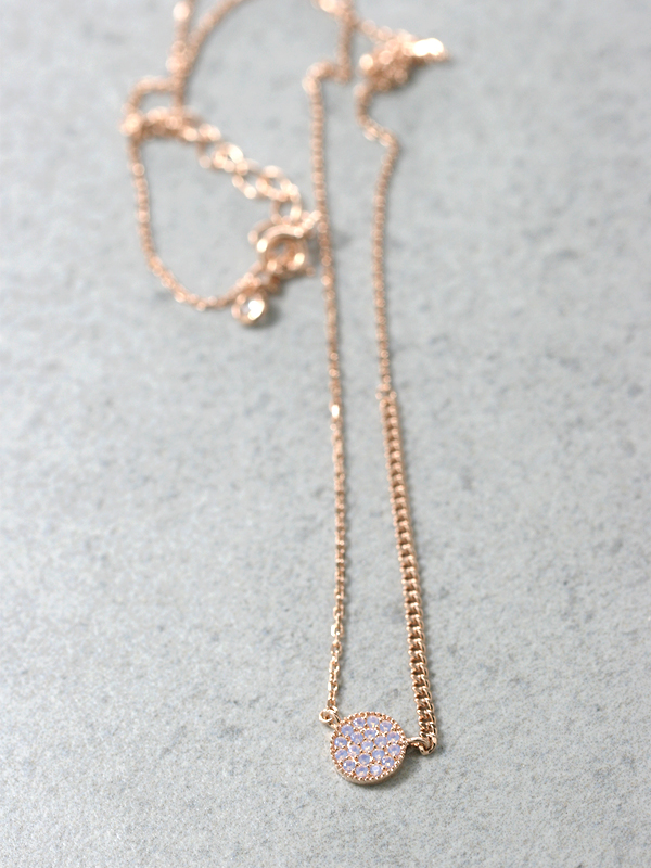 Opal Circle Mix Chain Necklace Rose Gold from kellinsilver.com