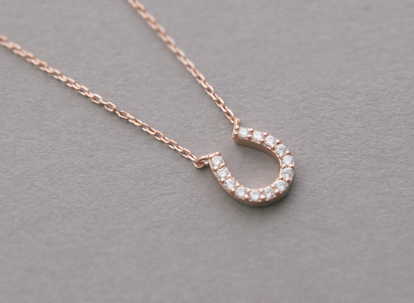 Rose Gold Swarovski Horseshoe Necklace Sterling Silver ON KELLINSILVER.COM