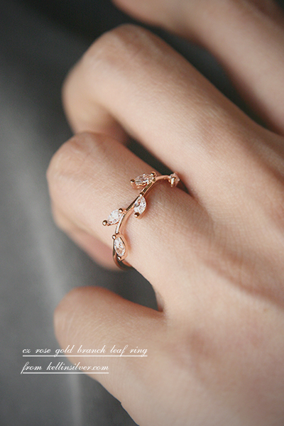 Rose Gold Olive Leaf Ring from kellinsilver.com