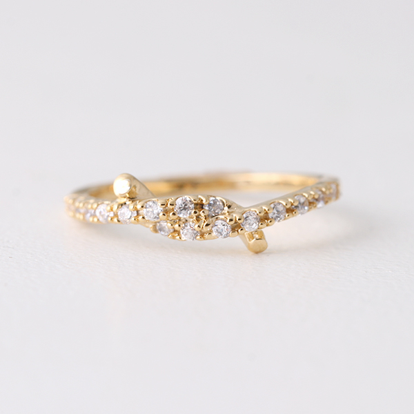 CZ Gold Knot Midi Ring from kellinsilver.com