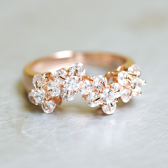 Rose Gold Blossom Wedding Ring Sterling Silver from kellinsilver.com