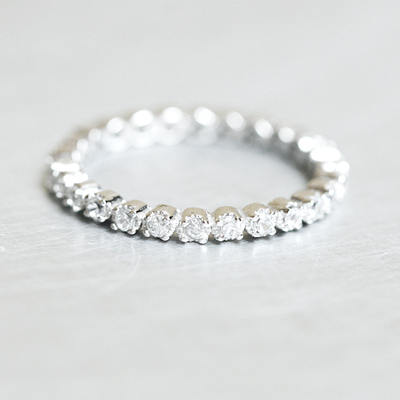 Sterling Silver CZ Eternity Ring White Gold from kellinsilver.com