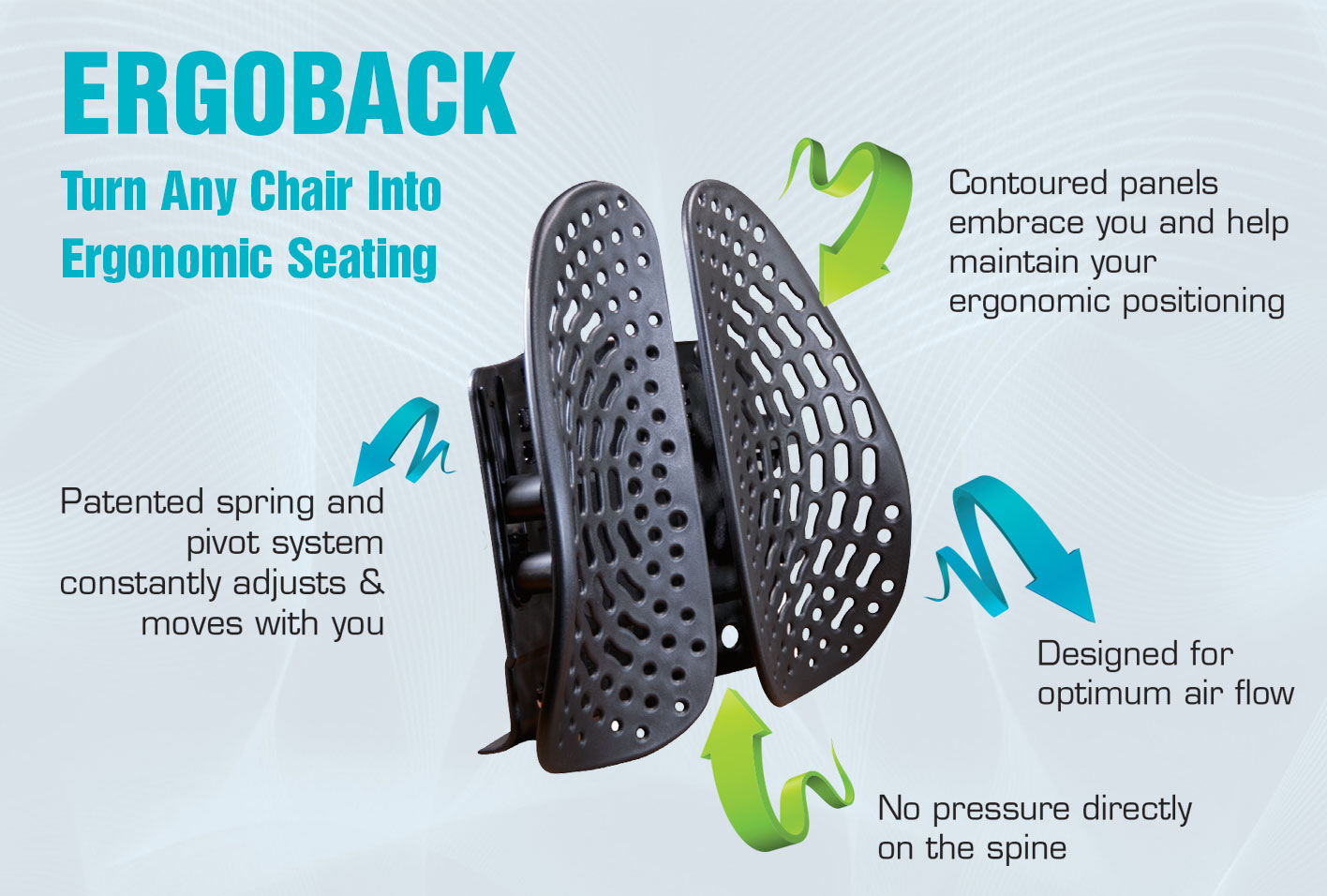 ObusForme Wideback Ergonomic Backrest Support Black