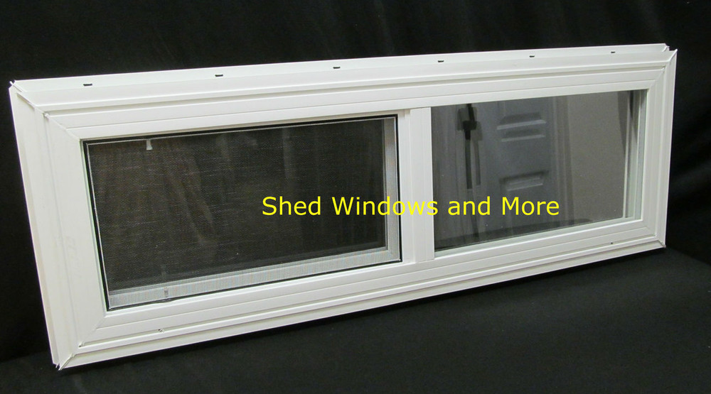 36" x 12" Double Pane Horizontal Sliding Vinyl Window 
