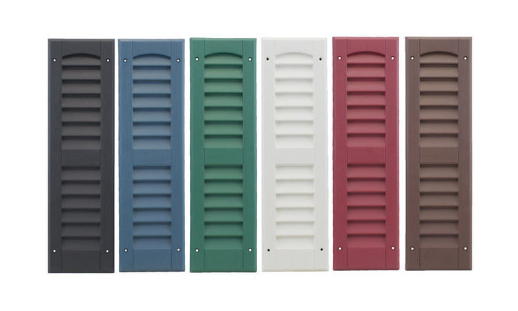 9"x21" Louvered Shutters Colors: Black, Bedford Blue, Forrest Green, White, Maroon, and Dark Brown