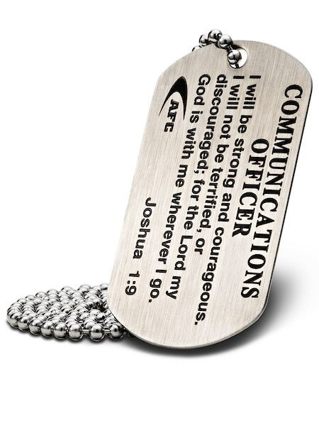 Communications Officer Dog Tag Necklace Joshua 1 9