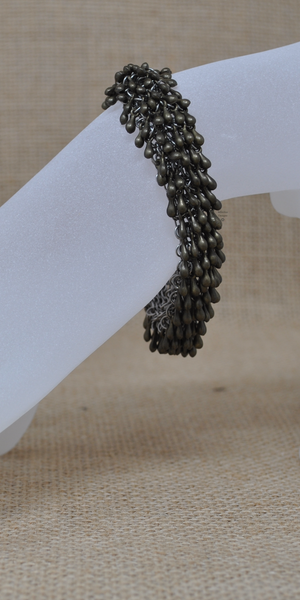 Antique Brass Rain Drop bracelet with 2-loop clasp, by Infinitus Designs