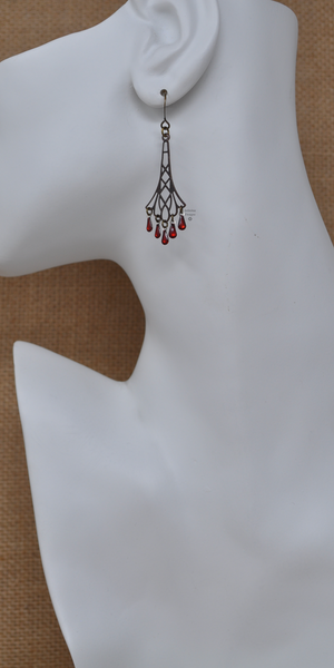 Red Flapper Earrings, by Infinitus Designs
