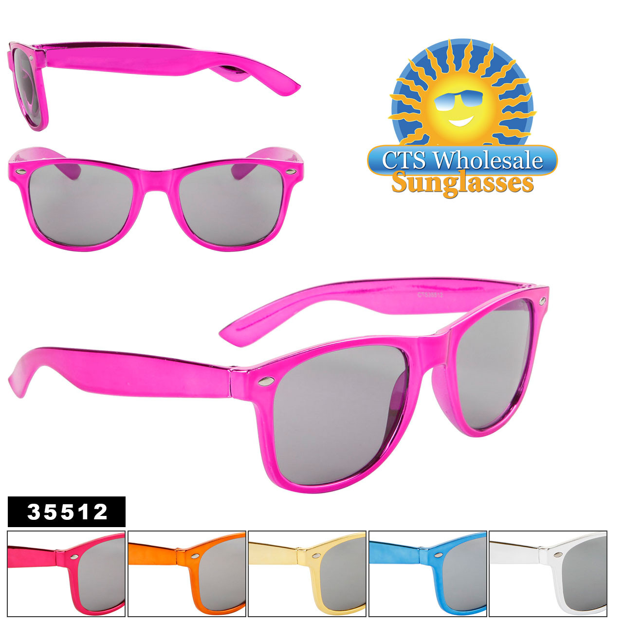 Bulk Unisex Classic Sunglasses - Style #35512 Metallic