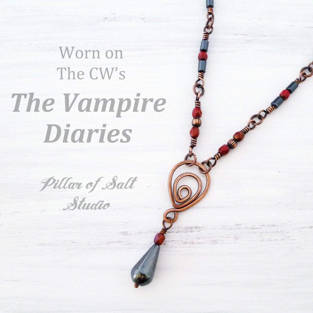Copper necklace worn by Bonnie Bennett on The Vampire Diaries handcrafted by Pillar of Salt Studio
