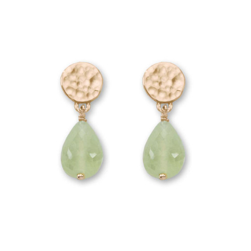 14kt Gold Dew Drop Genuine Prehnite Earrings 14kt Gold Dew Drop Genuine Prehnite Earrings