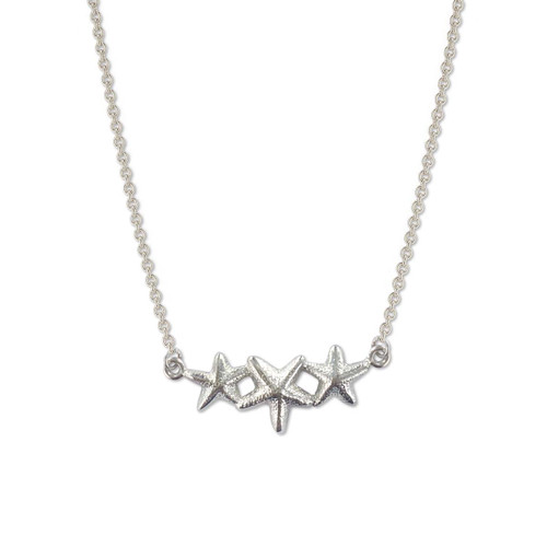Sterling Silver Starfish Trio Necklace Sterling Silver Starfish Trio Necklace