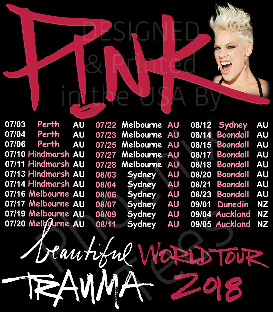 Pink Australian Tour Dates Pink Australian Tour Dates