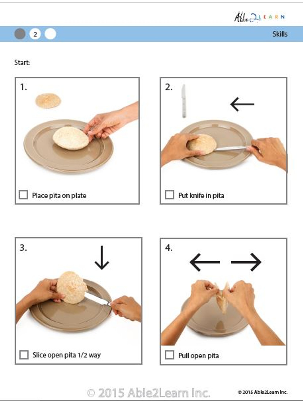 Cooking Skills How to Open a Pita Able2learn Inc.