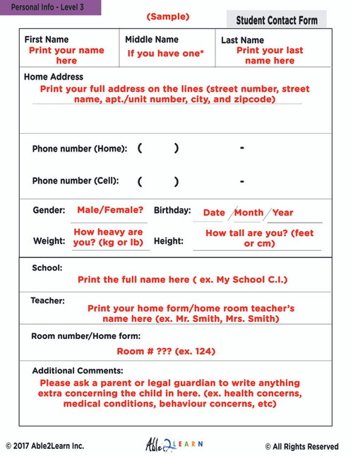 how to fill out a online credit card job application form student contact information
