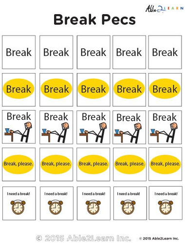 I Need A Break Pecs: Free Teaching Resources I Need A Break Pecs: Free Teaching Resources