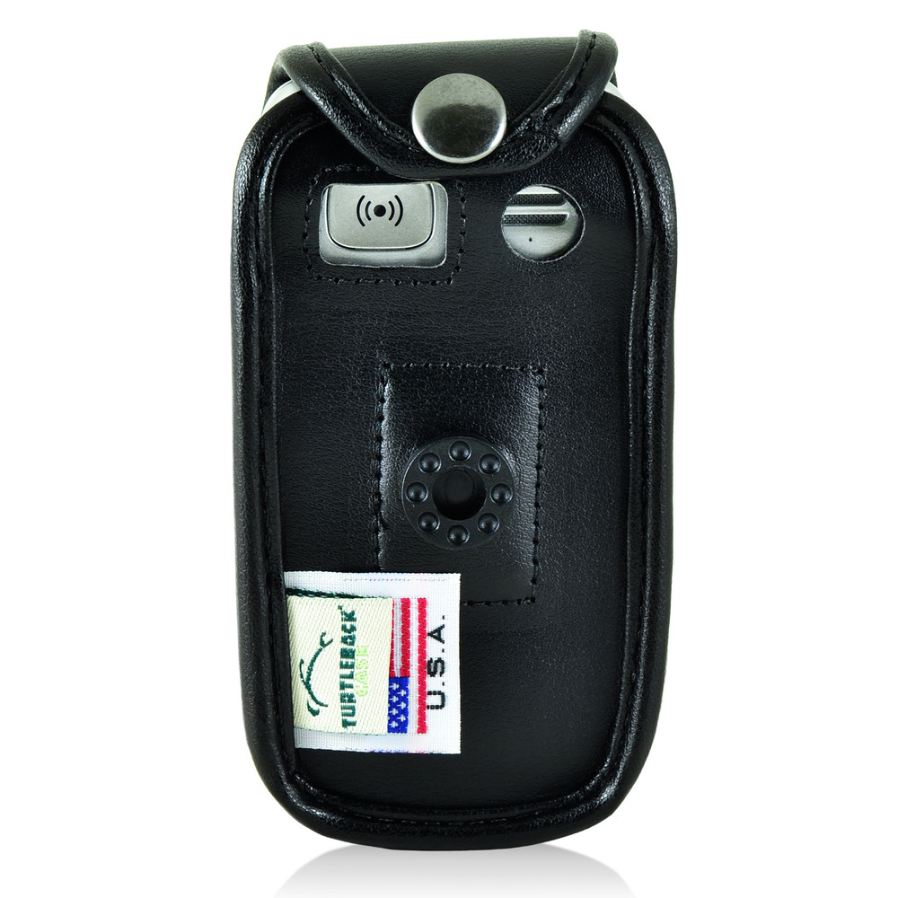 Doro PhoneEasy 626 Flip Phone Fitted Case Black Leather Plastic Clip