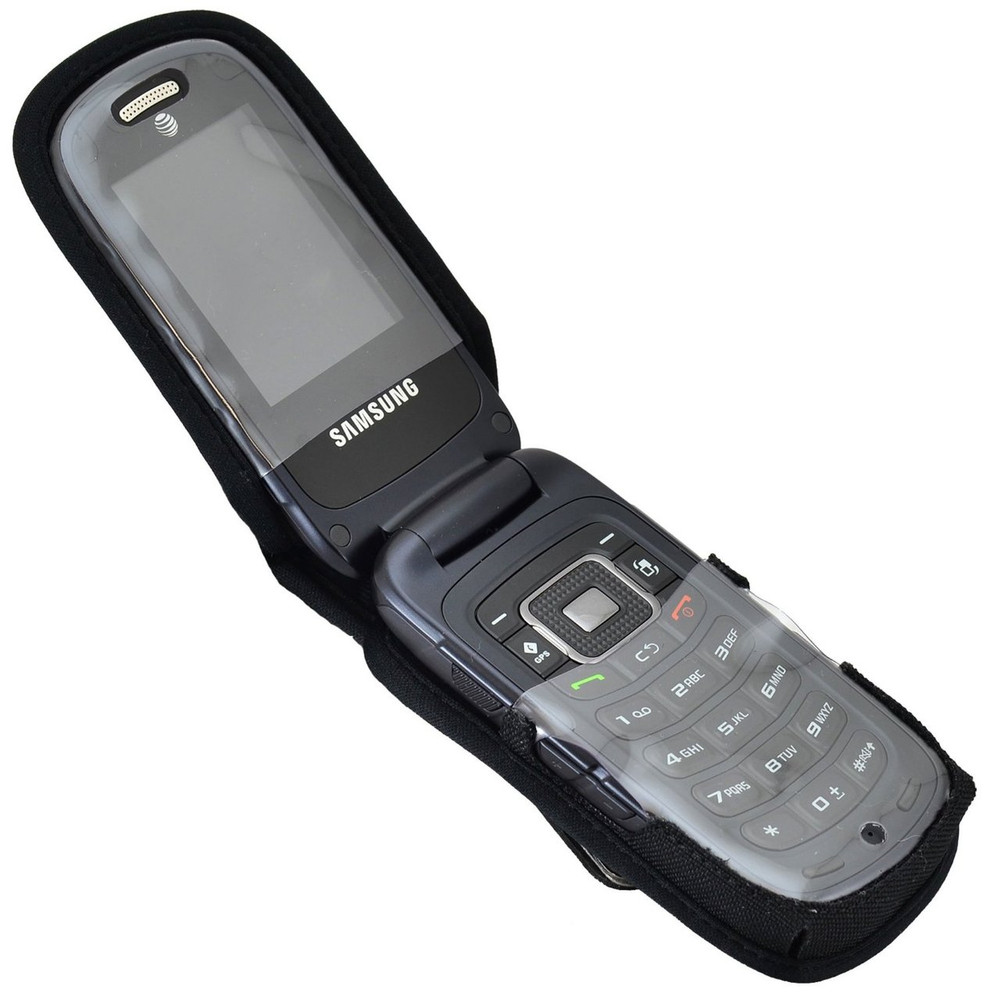 Samsung Rugby 4 Flip Phone Heavy Duty Nylon Fitted Case with Rotating