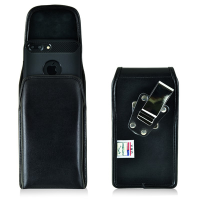iPhone 8 Plus and iPhone 7 Plus Vertical Leather Rotating Clip Holster (Slim Case Fit)