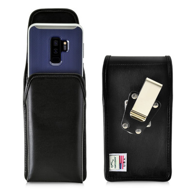Galaxy S9 Plus / S8 Plus Leather Vertical Holster Case Metal Belt Clip