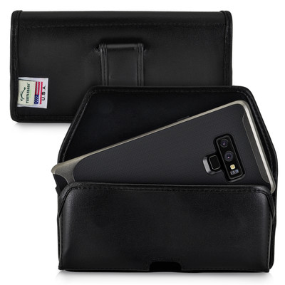 Samsung Note 9 and Note 8 Holster Black Belt Clip Case Pouch Leather Turtleback