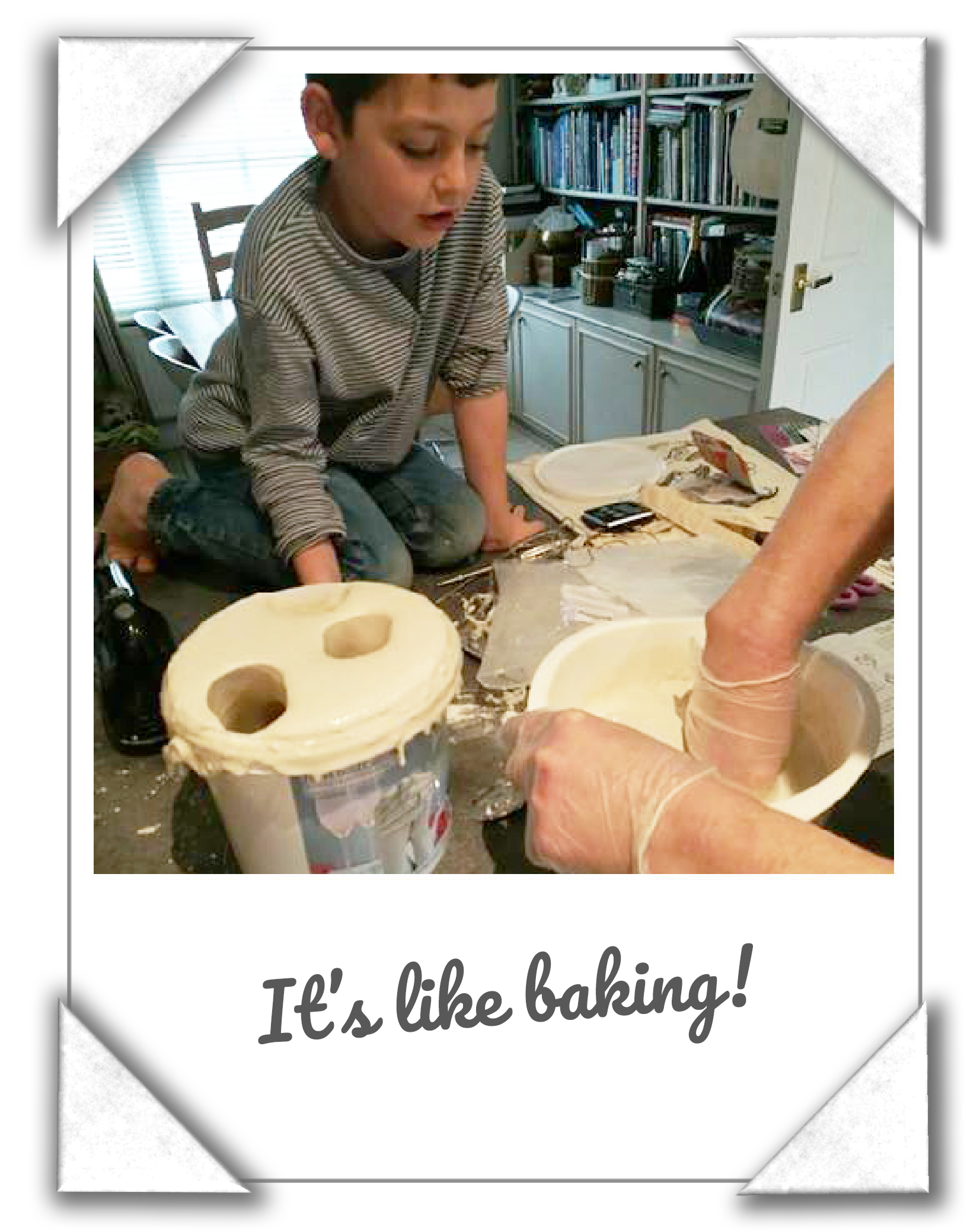 Hand Casting Mum and Son 