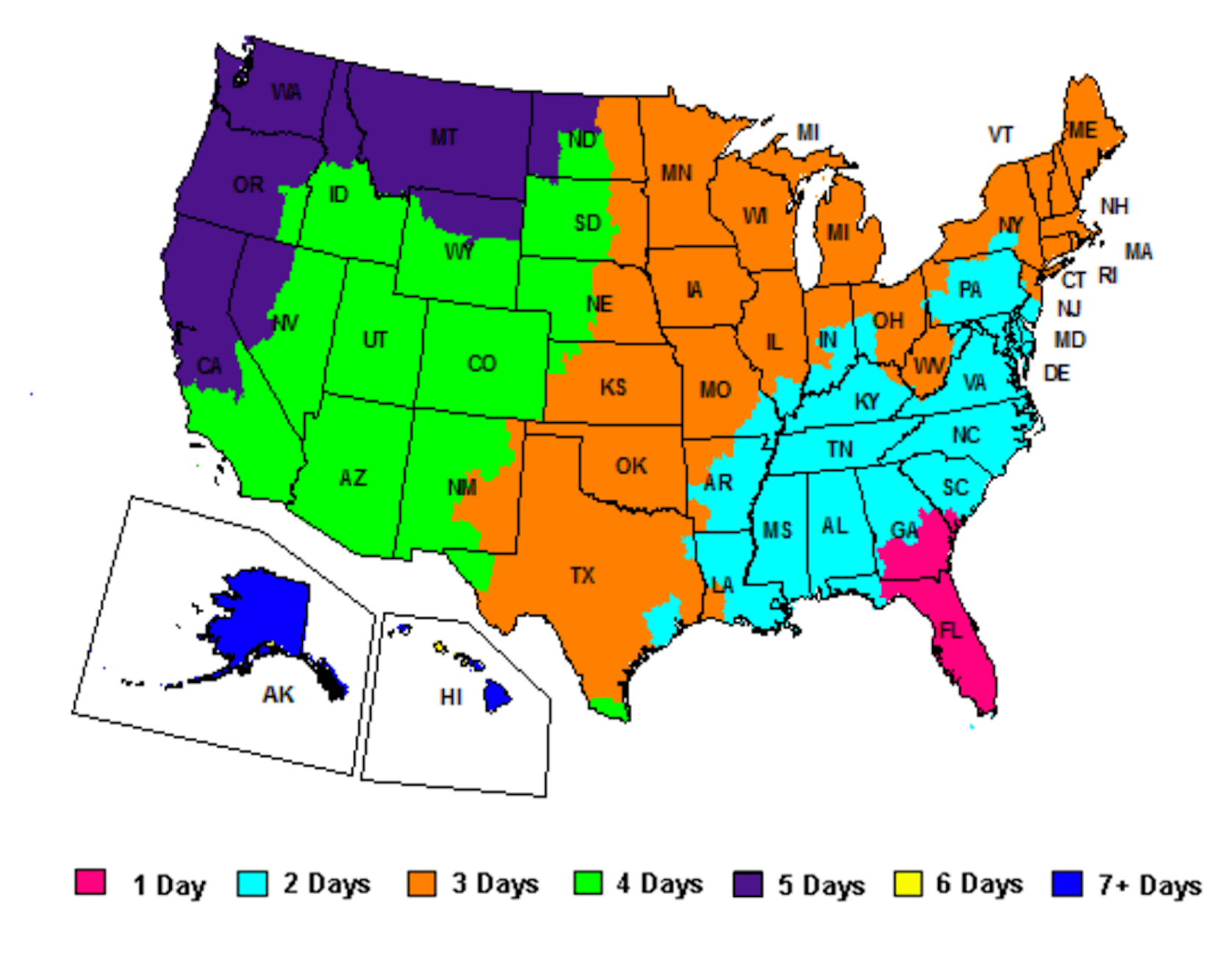 fedex shipping zone chart new york