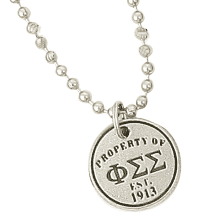 7 Inch Beaded Ball Chain Bracelet with 'Property Of' Disc