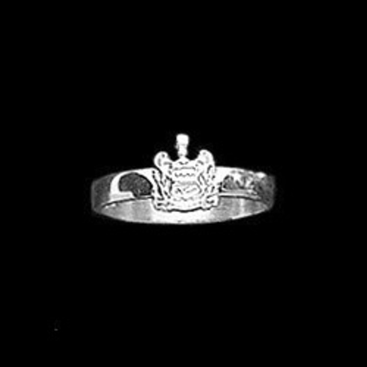 Sterling Silver 3mm Sorority Ring with Crest