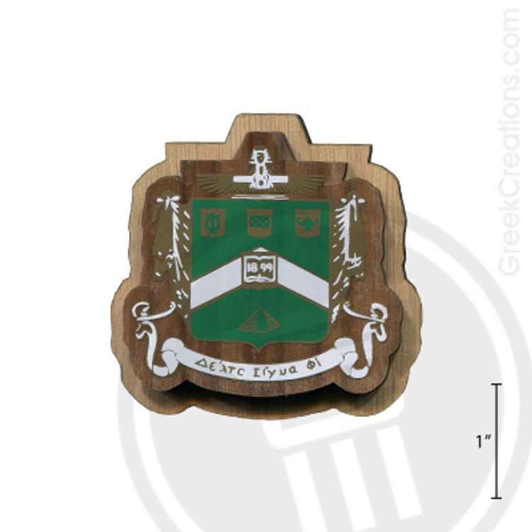 Delta Sigma Phi Large Raised Wooden Crest
