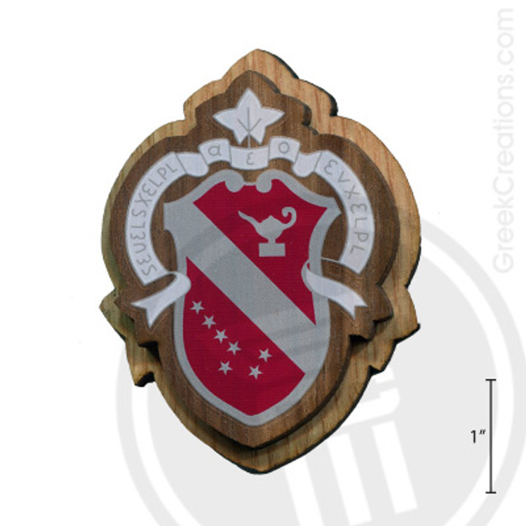 Alpha Phi Large Raised Wooden Crest