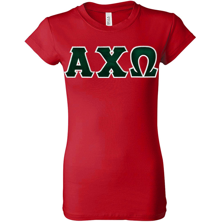 Sorority Lettered Bella Longer Length T-Shirt