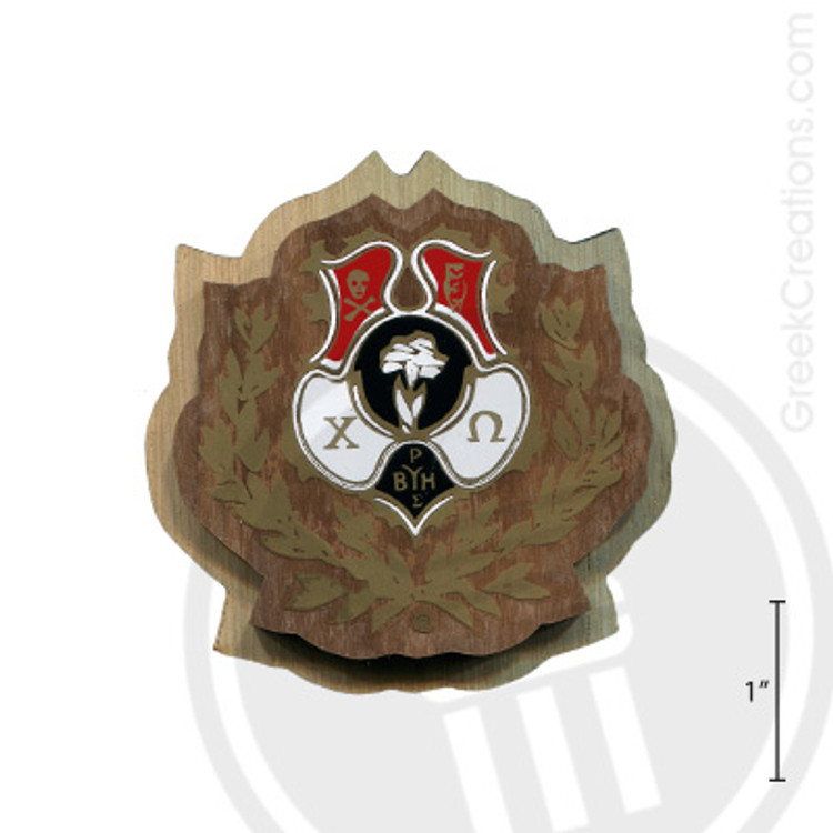 Chi Omega Large Raised Wooden Crest