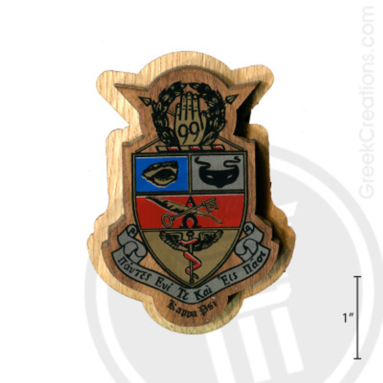 Kappa Psi Large Raised Wooden Crest