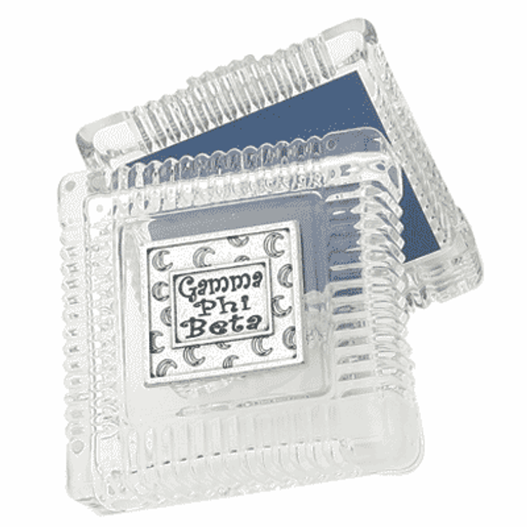 2 Piece Glass Keepsake Box with Square Plate