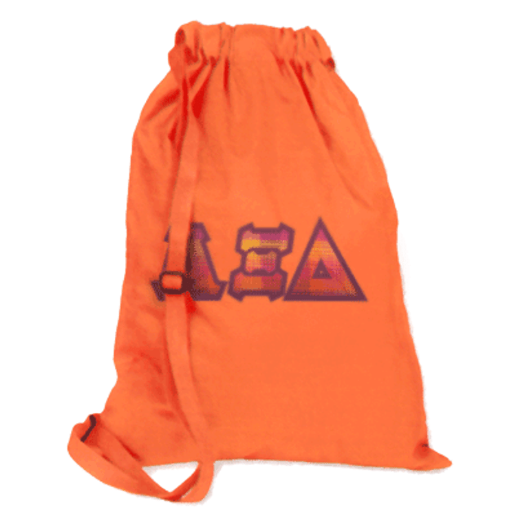 Cinch Sack Backpack with Sewn-On Letters