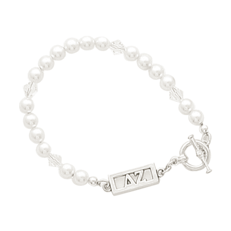Sterling Silver Bar and Pearl Bracelet