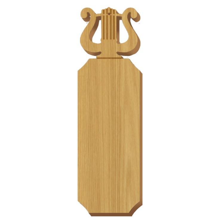 Blank Lyre Symbol Oak Plaque