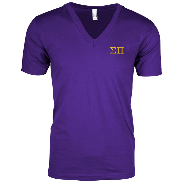 Fraternity & Sorority Embroidered American Apparel Unisex Short Sleeve V-Neck T-Shirt
