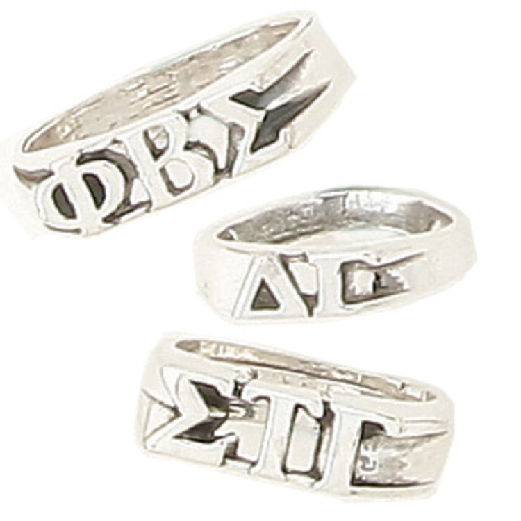 Sterling Silver Sorority Block Ring W