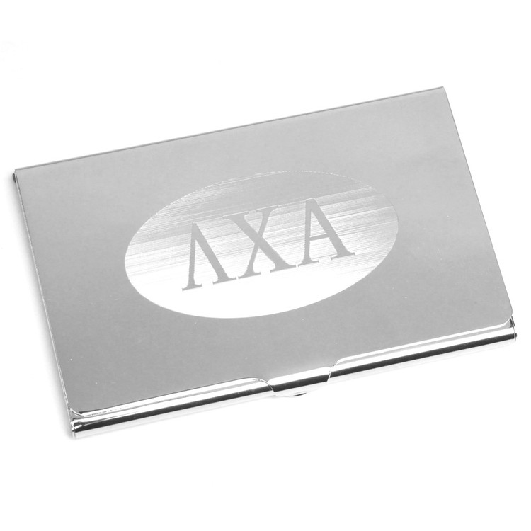 Fraternity and Sorority Silver Business Card Case