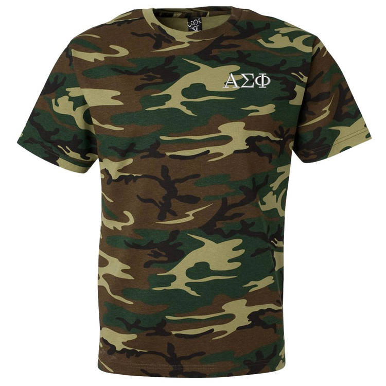 Fraternity & Sorority Embroidered Camouflage T-shirt