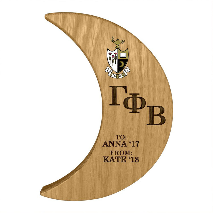Gamma Phi Beta Crescent Paddle Plaque