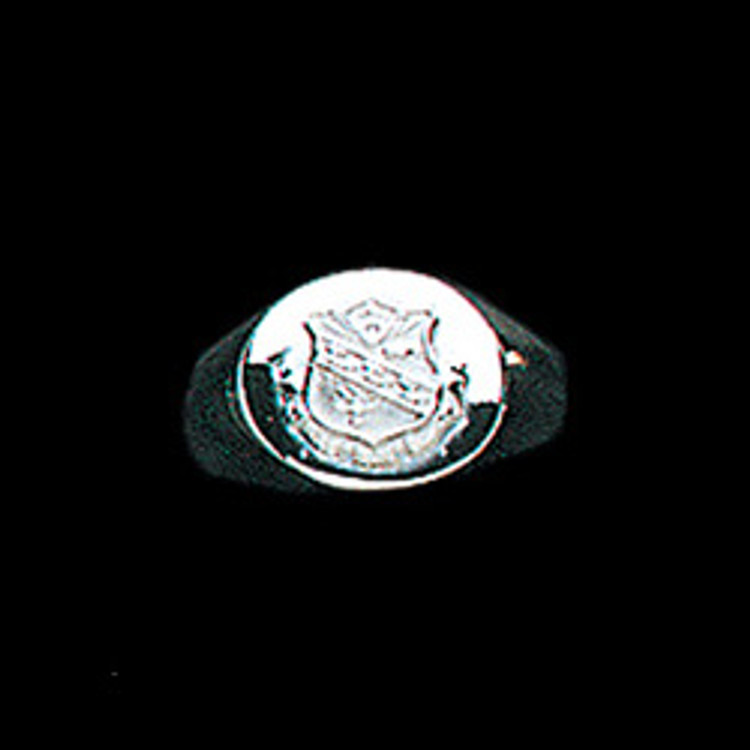 Sterling Silver Sorority Round Base Ring with Crest
