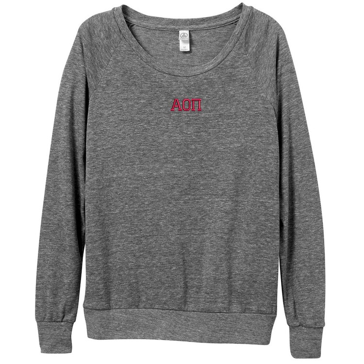 Sorority Embroidered Alternative Ladies Slouchy Pullover