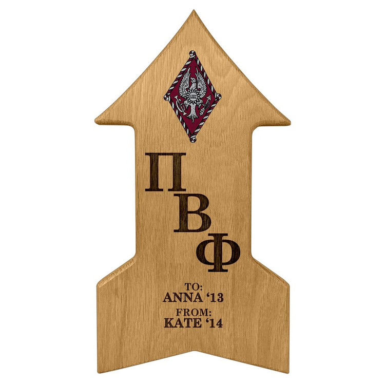 Pi Beta Phi Arrow Paddle Plaque