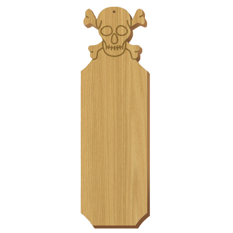 Blank Skull Symbol Oak Plaque