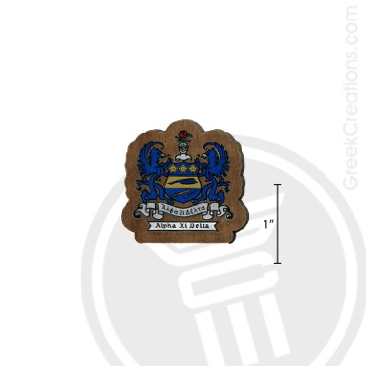 Alpha Xi Delta Small Raised Wooden Crest